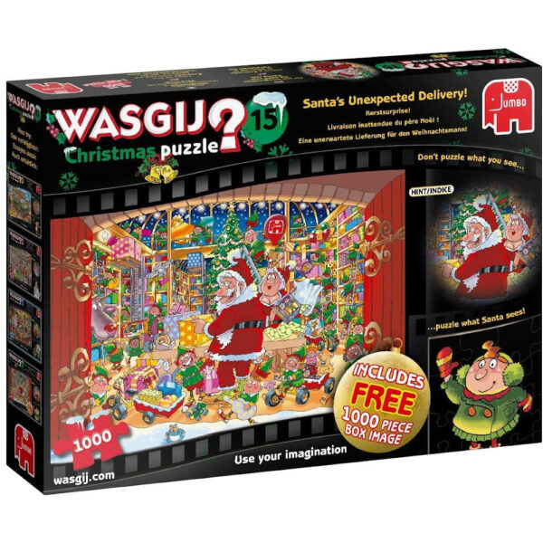Jumbo Wasgij Christmas Puzzle 15 Santa's Unexpected Delivery 19172 Jigsaw Box