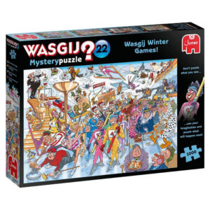 Jumbo Wasgij Mystery 22 Wasgij Winter Games Ski and Snowboard cartoon by James Alexander 25012 1000 pieces jigsaw box