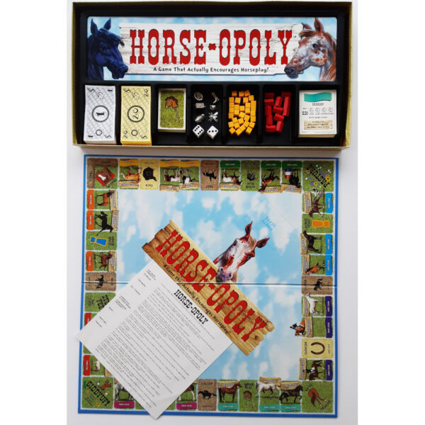 Late for the Sky Horse Opoly Horseopoly Game Board Contents - A Game That Actively Encourages Horseplay