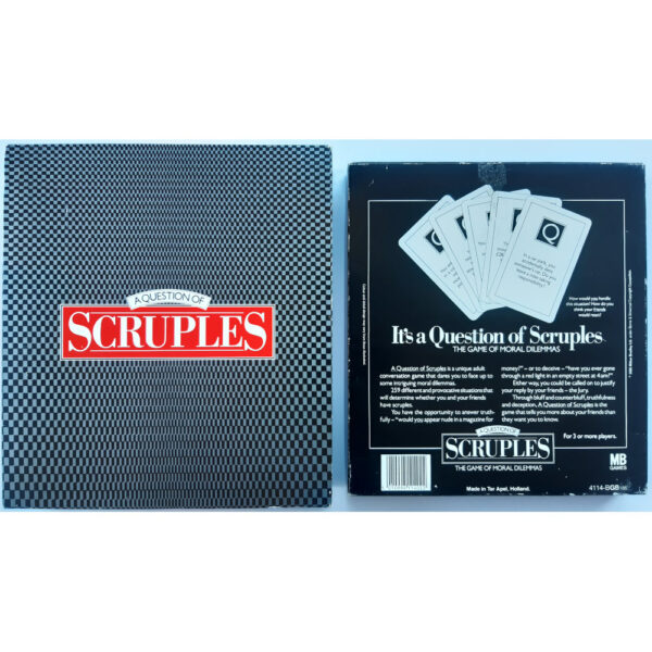 MB Games A Question of Scruples Game 1986 Box Back