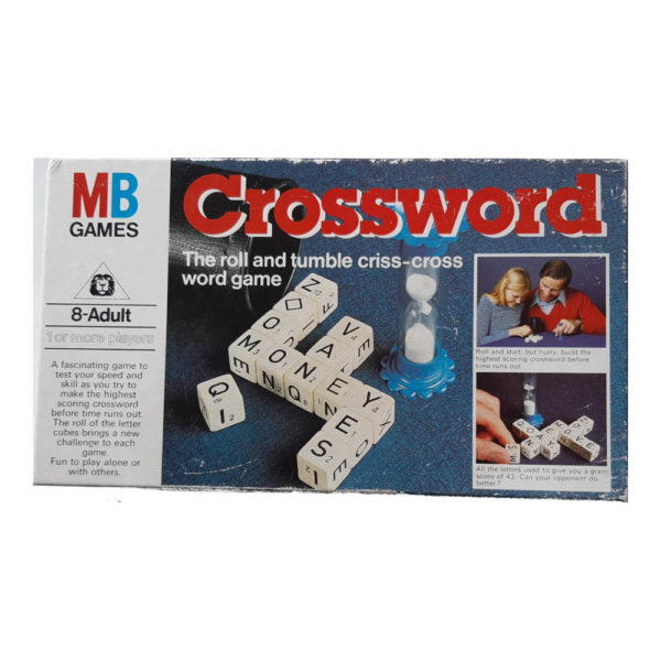 MB Games Crossword 1978 Vintage Game Box - the roll and tumble criss cross word game