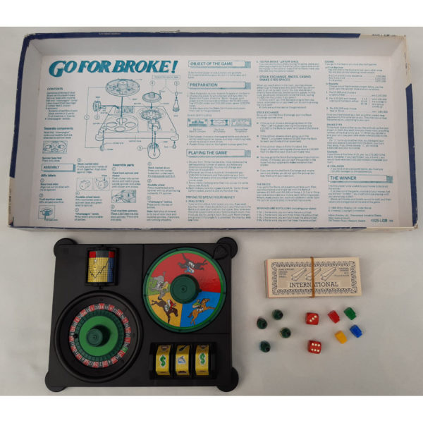 MB Games Go For Broke Game 1985 Contents Instructions