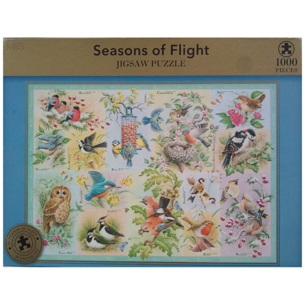 Marks Spencer M&S Seasons of Flight Birds Montage by Roy Trower 1000 pieces Jigsaw Box