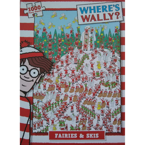 Paul Lamond Games Wheres Wally Fairies Skis Christmas Cartoon by Martin Handford 1000 pieces jigsaw box