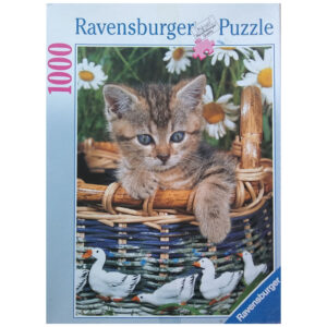 Ravensburger Daises with Ducks and Cat in a Basket 155583 1000 pieces jigsaw box