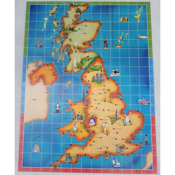 Ravensburger Journey Through Britain Game Contents Board UK Map