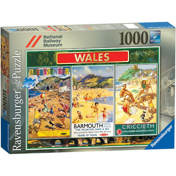 Ravensburger National Railway Museum Wales Jigsaw Box Vintage Posters of Aberystwyth Barmouth Criccieth