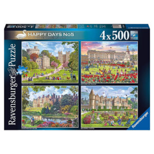 Ravensburger Royal Residences Happy Days No 5 171408 4x500 pieces jigsaw box Windsor Castle Buckingham Palace Sandringham House Balmorel Castle by Steve Crisp