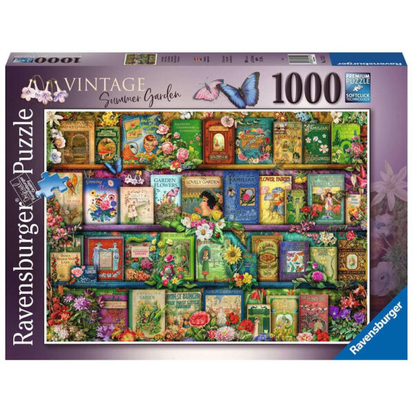 Ravensburger Vintage Summer Garden Books montage by Aimee Stewart 171255 1000 pieces jigsaw box