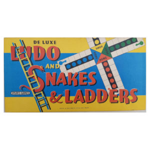 Spears Games Ludo and Snakes and Ladders 1960s Vintage Game Box
