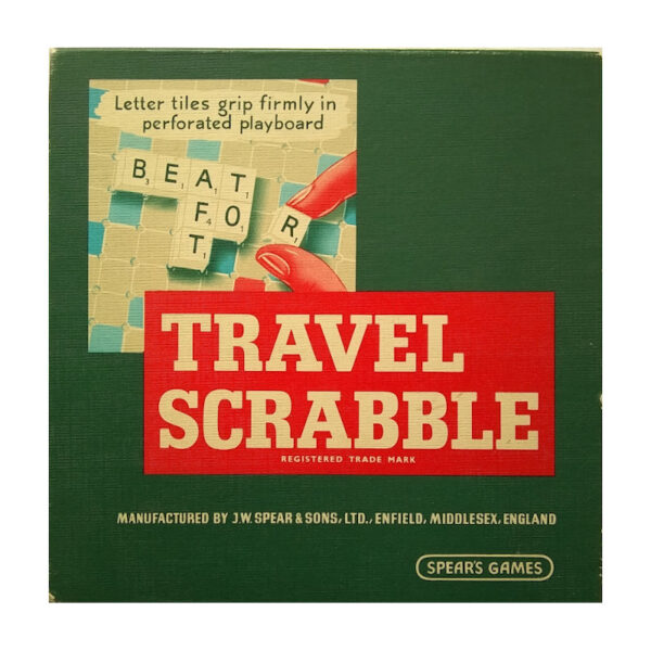 Spears Games Travel Scrabble 1950s Game Box