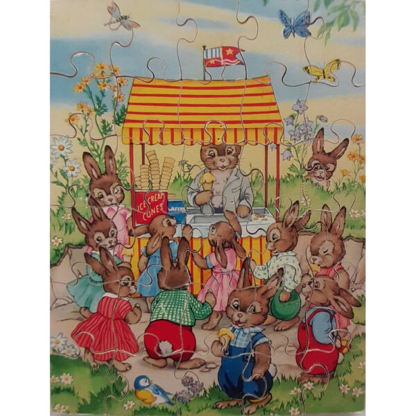 Victory Bunnies Ice Cream Seller Wooden LP3 Jigsaw Complete