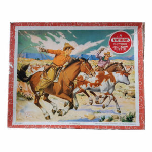 Emporium Victory The Round Up Wooden Jigsaw Box Cowboys Horses