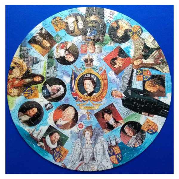 Waddingtons Kings Queens of England Circular Jigsaw Complete Elizabeth I to Elizabeth II