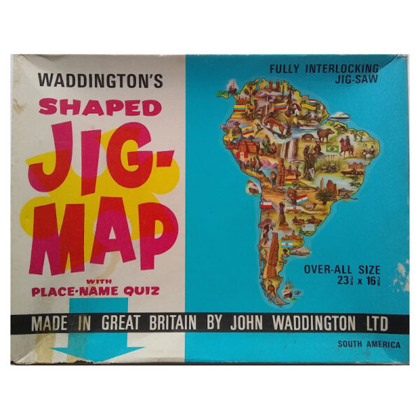 Waddingtons Shaped Jig Map South America Stock No 558 Jigsaw Box