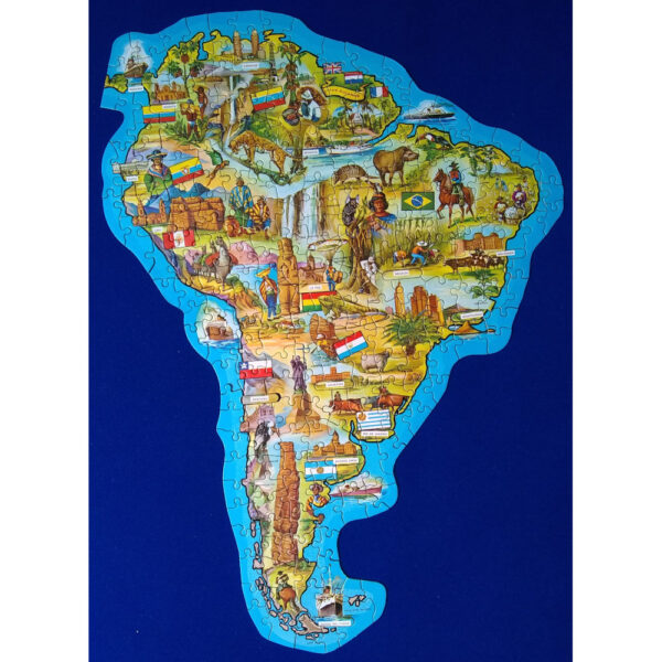 Waddingtons Shaped Jig Map South America Stock No 558 Jigsaw Complete
