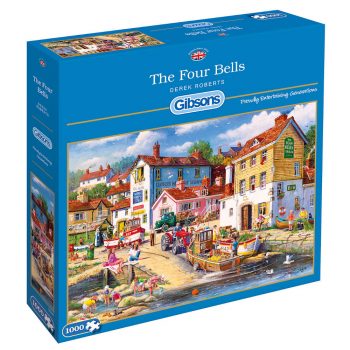 Gibsons The Four Bells Harbour Scene by Derek Roberts G6247 1000 pieces jigsaw box