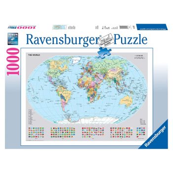 Ravensburger Political World Map with flags 156528 1000 pieces jigsaw box